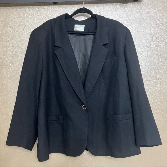 Vintage Pendleton Womens Black Virgin Wool Blazer Size:22 W - Picture 2 of 9
